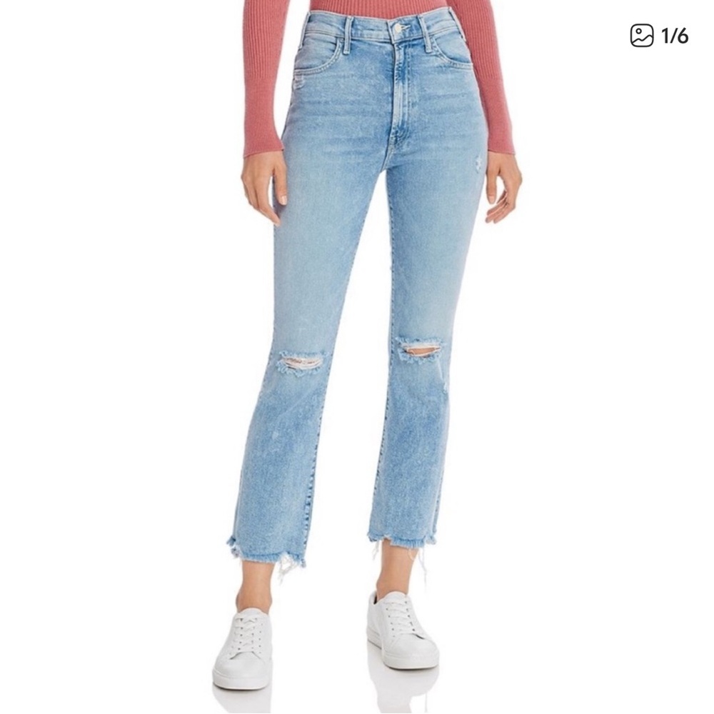 Mother The Hustler Ankle Chew Jeans Petal Plucker Women’s Size 24
